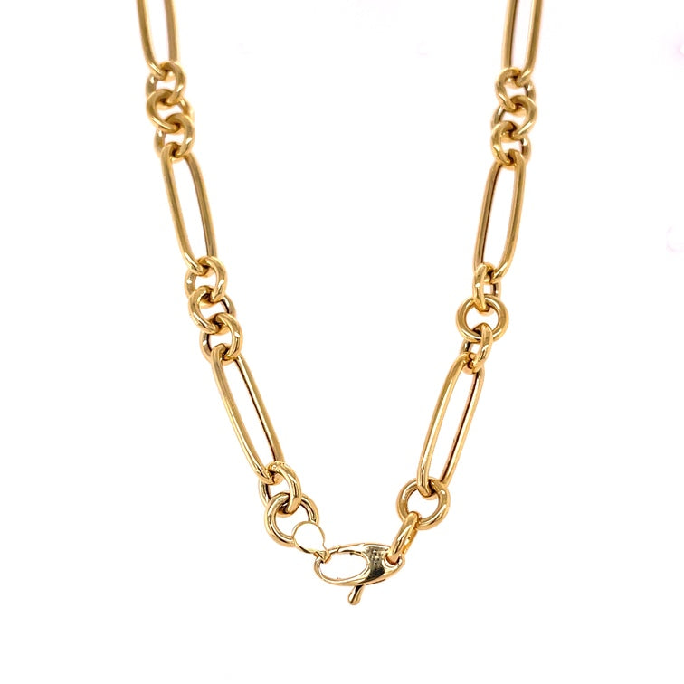 Collar De Paperclip De Oro Amarillo De 14Kt  10.50 G