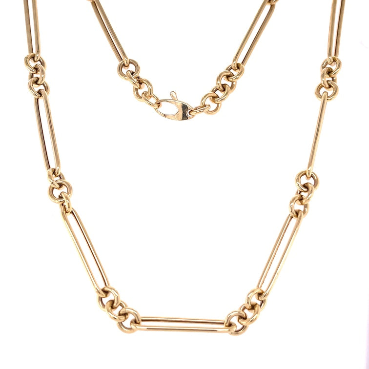 Collar De Paperclip De Oro Amarillo De 14Kt  9.10 G