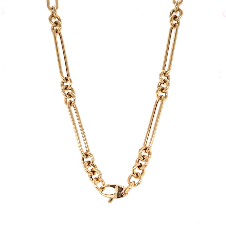 Collar De Paperclip De Oro Amarillo De 14Kt  9.10 G