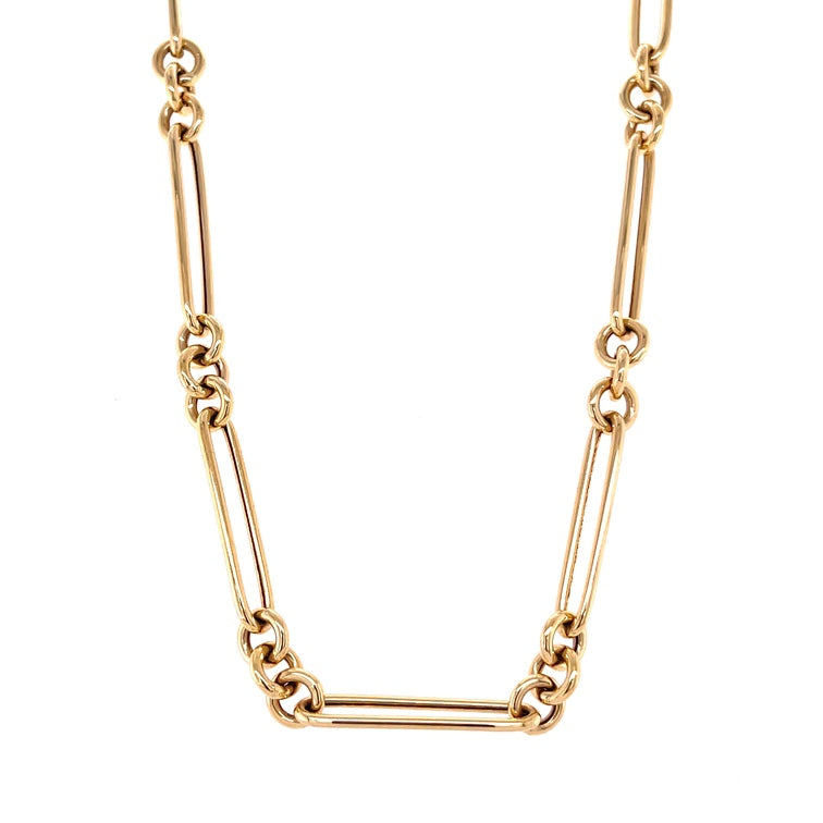 Collar De Paperclip De Oro Amarillo De 14Kt  9.10 G