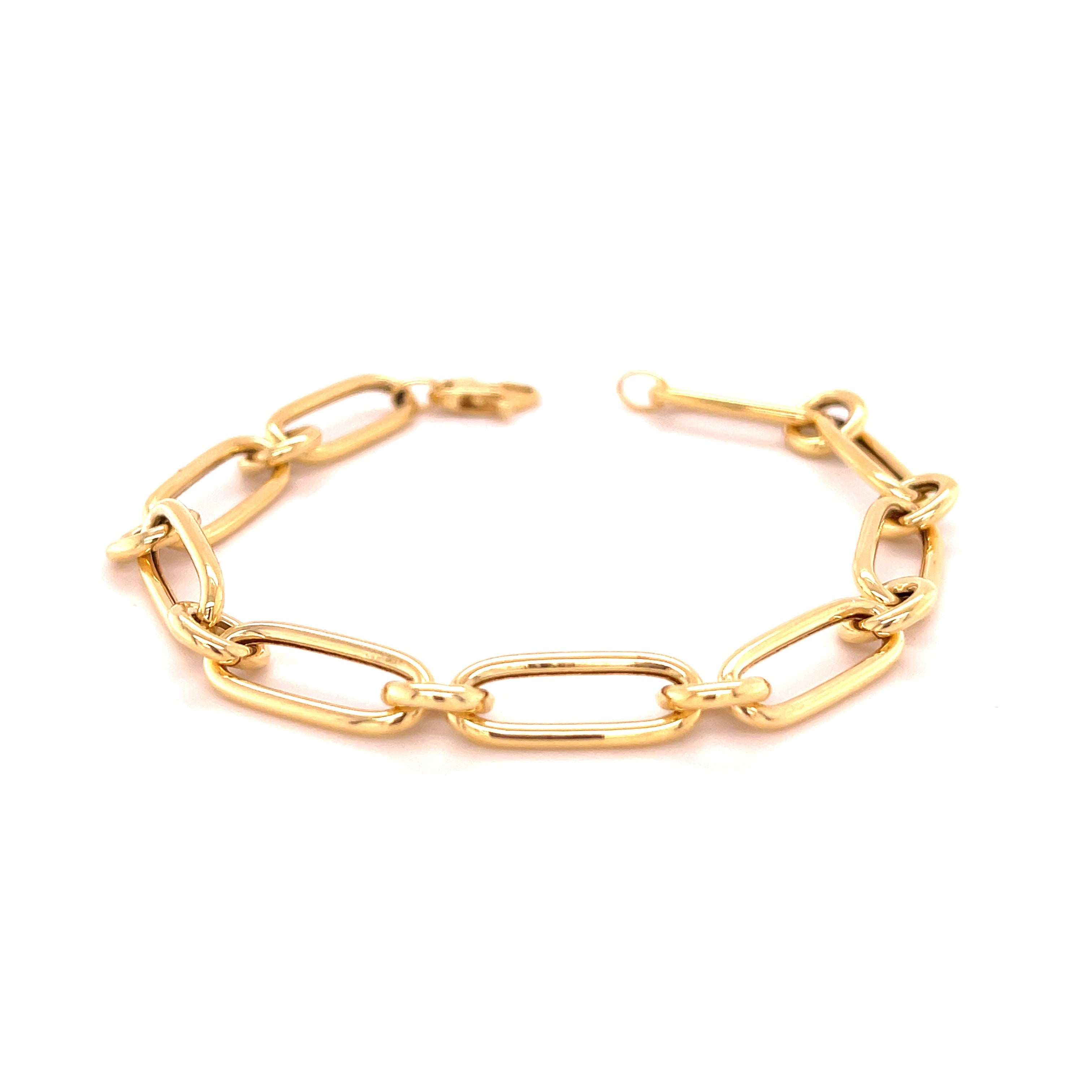 Pulsera De Paperclip De Oro Amarillo De 14Kt  5.70 G