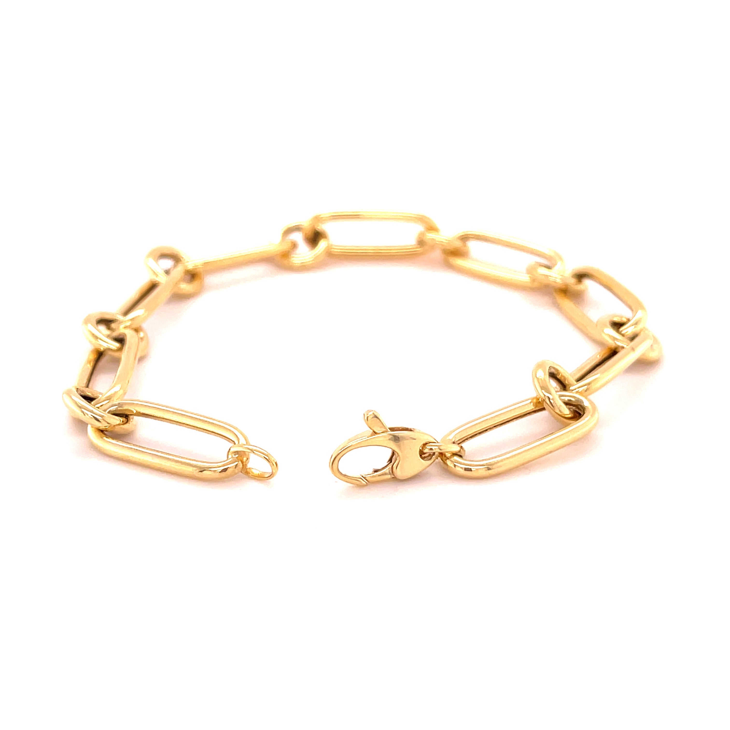 Pulsera De Paperclip De Oro Amarillo De 14Kt  5.70 G