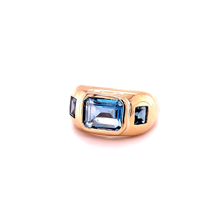 Anillo Topacio Oro Amarillo De 14Kt 5.6 Ct.