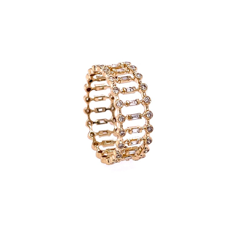 Anillo De Diamantes De Oro Amarillo De 14K 0.53 Ct.