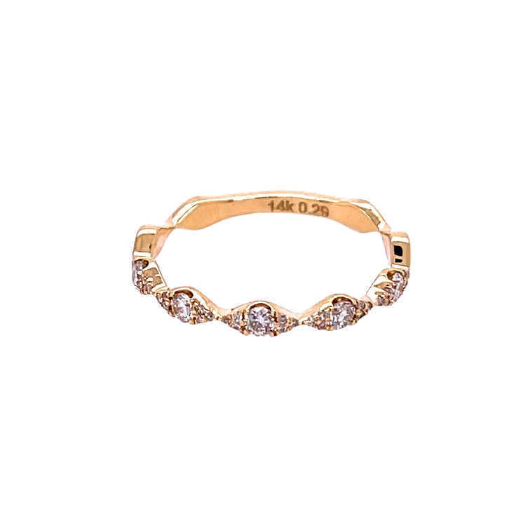 Anillo De Diamantes De Oro Amarillo De 14K 0.29 Ct.