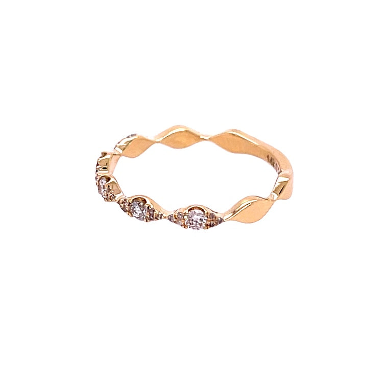 Anillo De Diamantes De Oro Amarillo De 14K 0.29 Ct.