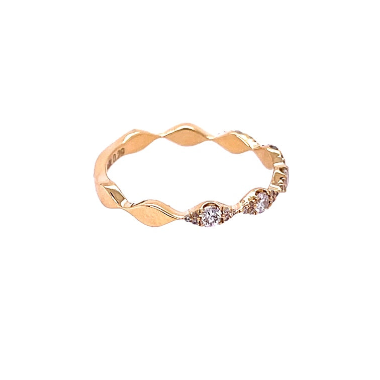Anillo De Diamantes De Oro Amarillo De 14K 0.29 Ct.
