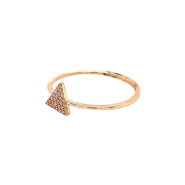 Anillo Triángulo De Oro Amarillo De 14 Kt 0.04 Ct.
