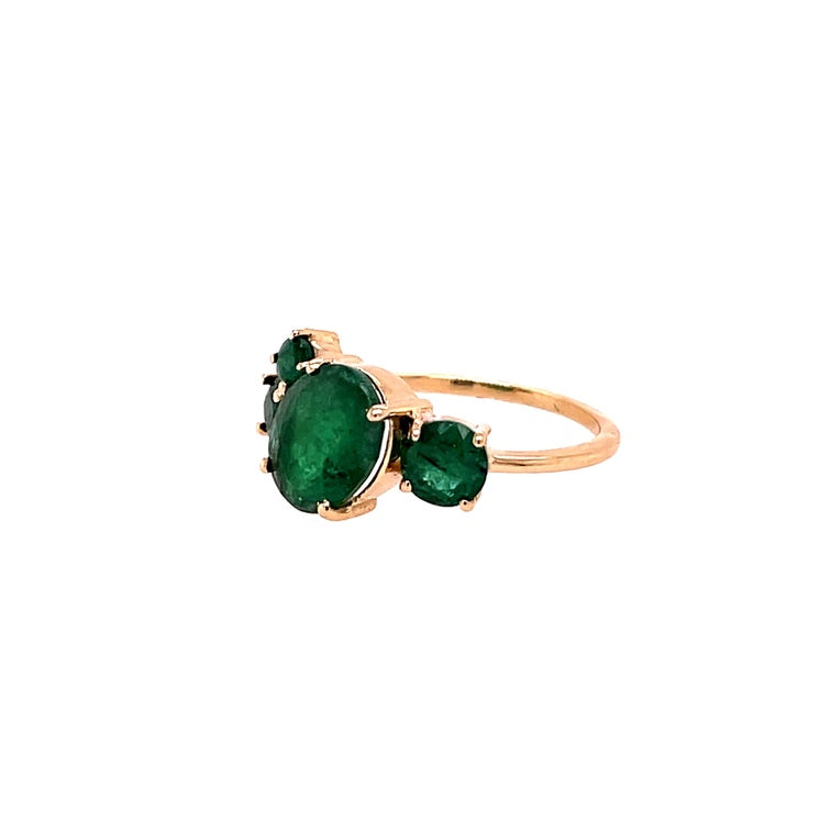 Anillo De Oro Amarillo De 14 Quilates Con Esmeralda 2.85 Ct.