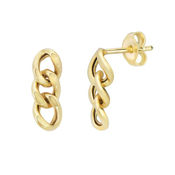 14K. Pendientes Colgantes Cubanos En Oro Amarillo.  TCW.