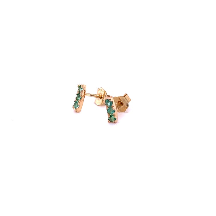 Pendiente De Esmeralda De Oro Amarillo De 14 Kt 0.14 Ct.