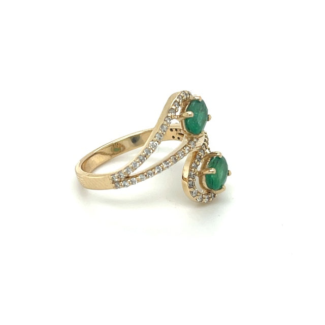 Anillo De Diamantes Esmeralda 1.4 Ct.