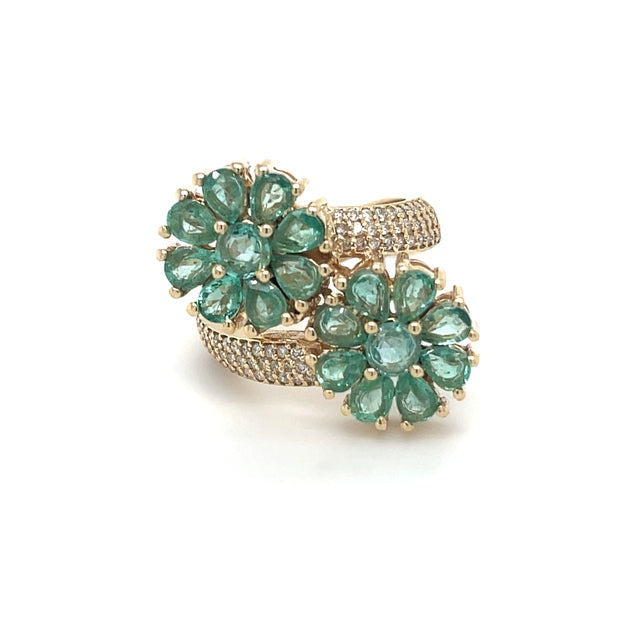 Anillo De Diamantes Esmeralda 3.02 Ct.