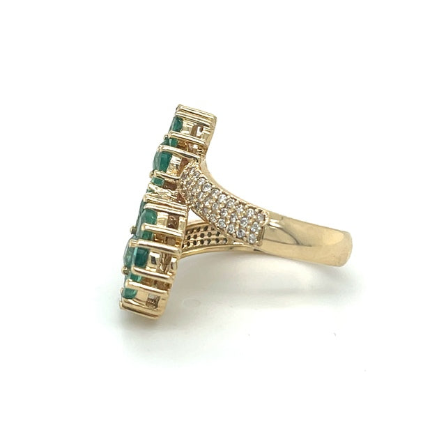 Anillo De Diamantes Esmeralda 3.02 Ct.