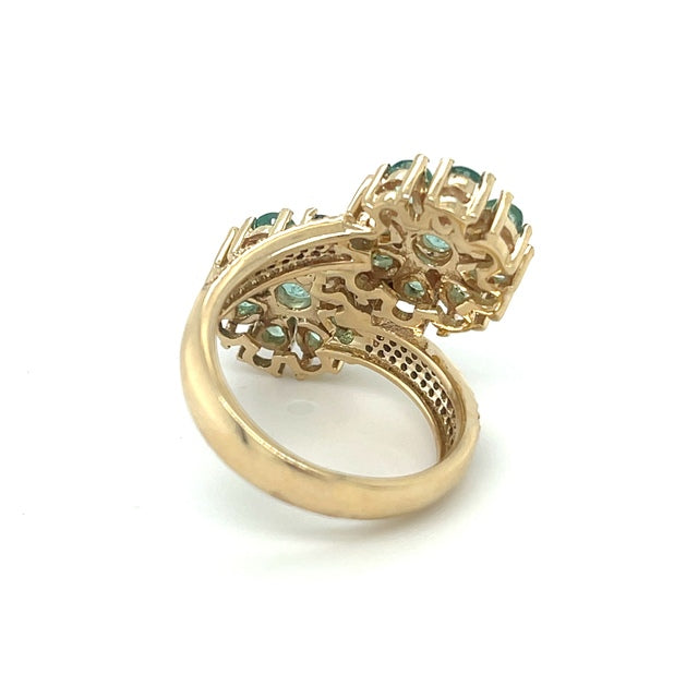 Anillo De Diamantes Esmeralda 3.02 Ct.