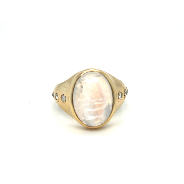 Anillo De Diamantes Rainbow Moon Stone 5.06 Ct.