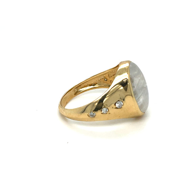 Anillo De Diamantes Rainbow Moon Stone 5.06 Ct.