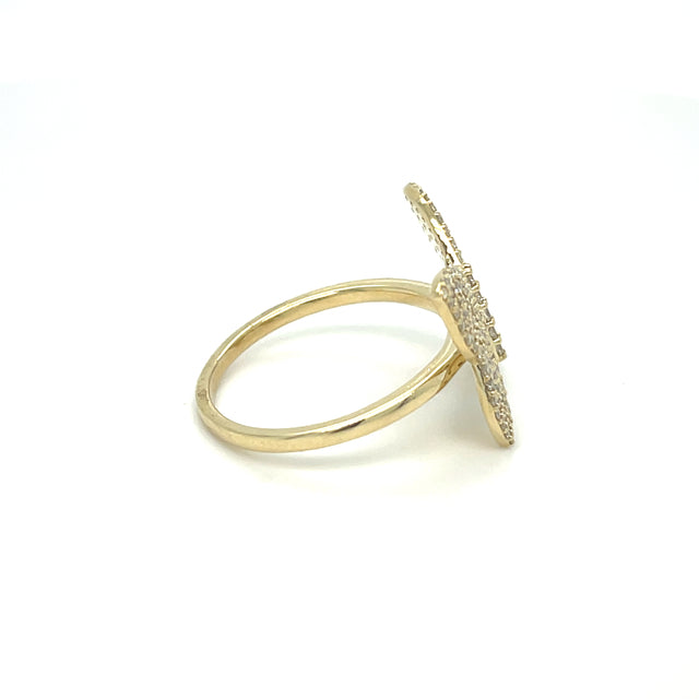 Anillo Mariposa De Oro Amarillo Con Diamantes 0.63 Ct.