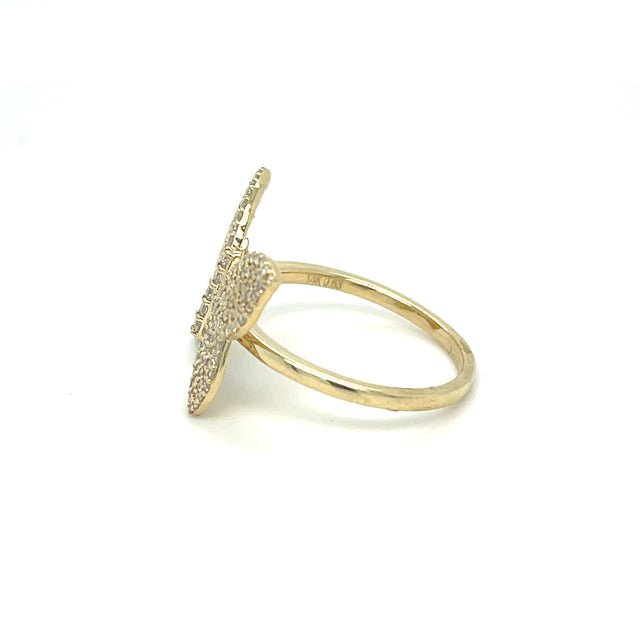 Anillo Mariposa De Oro Amarillo Con Diamantes 0.63 Ct.