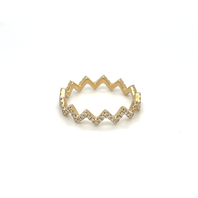 Anillo Zipzap Diamantes De Oro Amarillo De 14Kt 0.32 Ct.