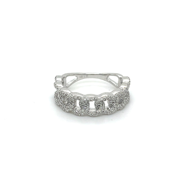 Anillo De Oro Blanco Y Diamantes 0.35 Ct.