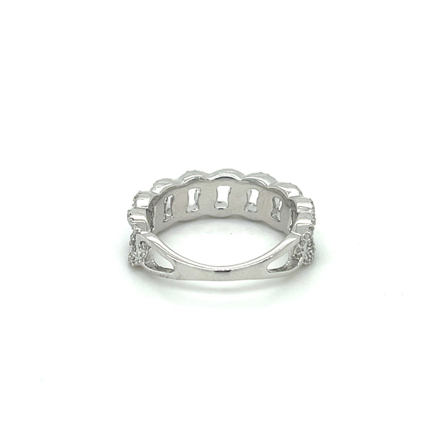 Anillo De Oro Blanco Y Diamantes 0.35 Ct.