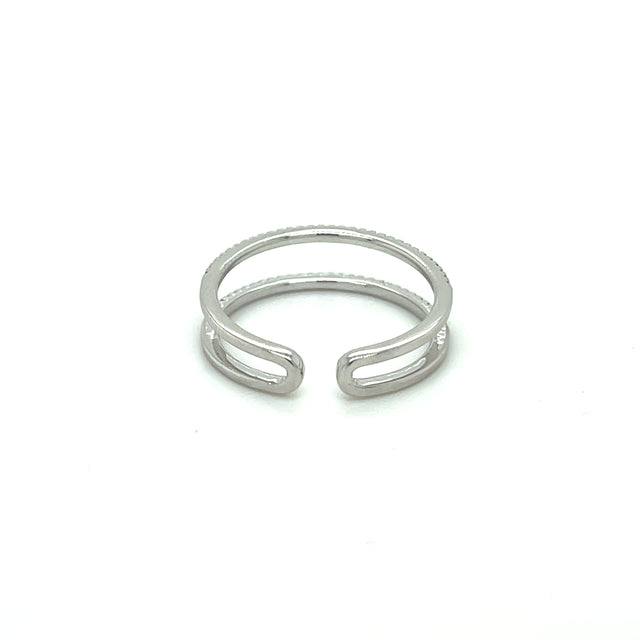 Anillo De Oro Blanco Y Diamantes 0.13 Ct.