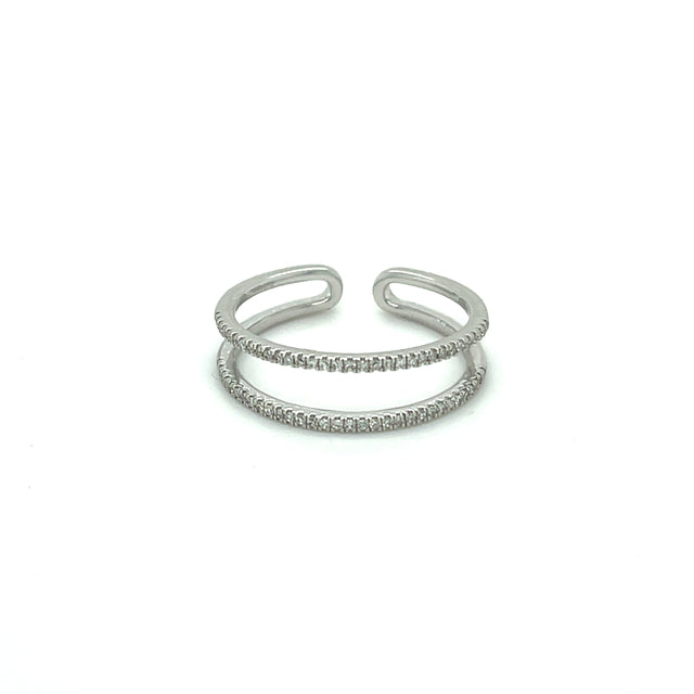 Anillo De Oro Blanco Y Diamantes 0.13 Ct.