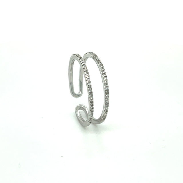 Anillo De Oro Blanco Y Diamantes 0.13 Ct.