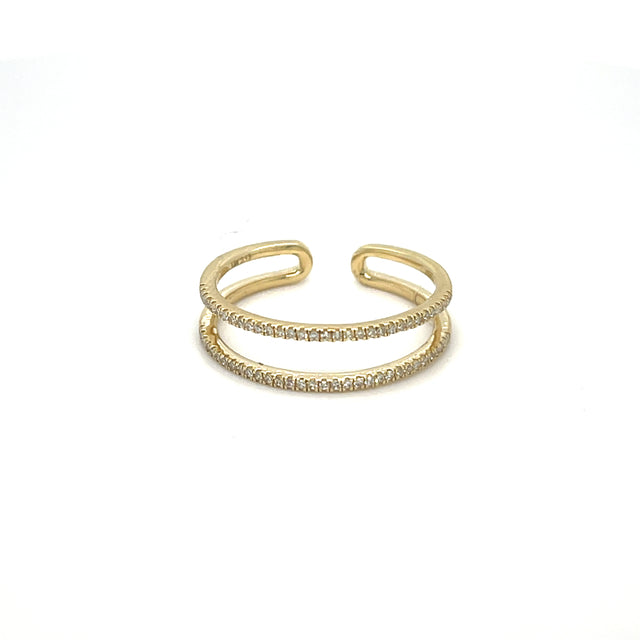 Anillo De Oro Amarillo de 14K Diamantes 0.13 Ct.
