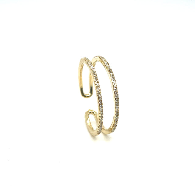 Anillo De Oro Amarillo de 14K Diamantes 0.13 Ct.