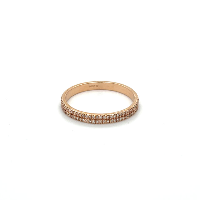 Anillo De Oro Rosa Y Diamantes 0.12 Ct.