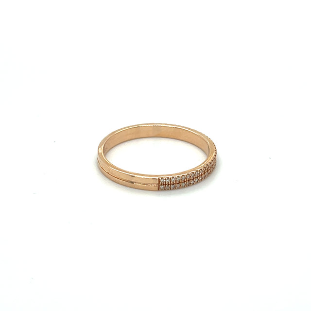 Anillo De Oro Rosa Y Diamantes 0.12 Ct.
