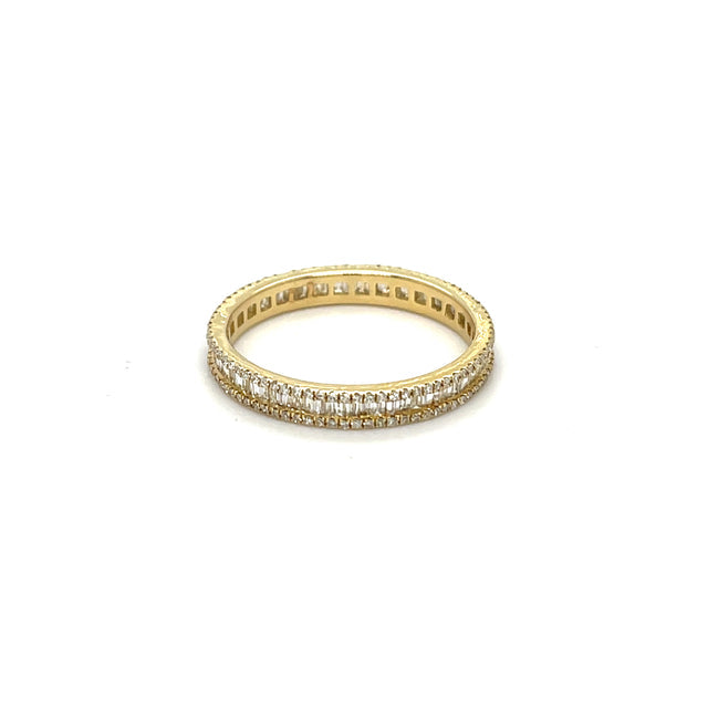 Anillo Baguette De Diamantes En Oro Amarillo De 14 Kt 0.66 Ct.