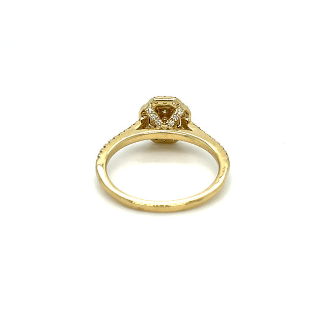 Anillo De Oro Amarillo Y Diamantes 0.56 Ct.