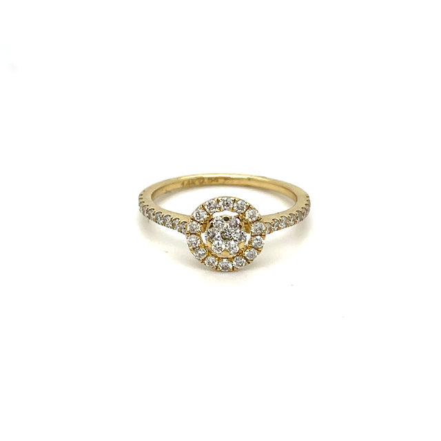 Anillo De Oro Amarillo Y Diamantes 0.54 Ct.