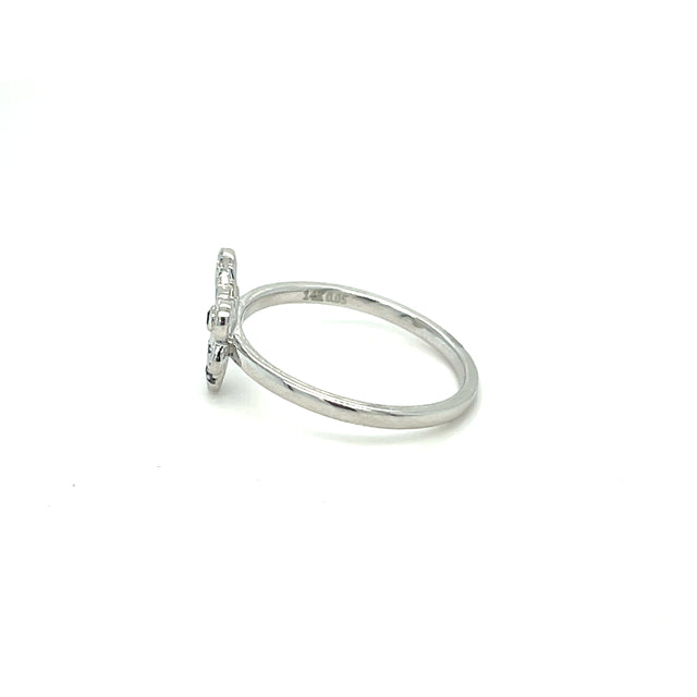 Anillo Abeja De Oro Blanco Y Diamantes 0.05 Ct.