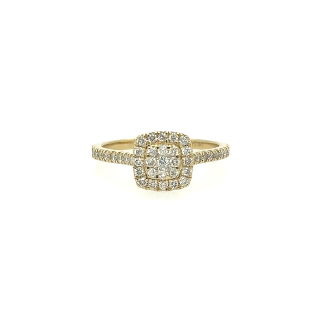 Anillo De Oro Amarillo De 14K Y Diamantes 0.48 Ct.
