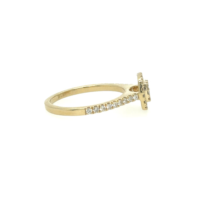 Anillo De Oro Amarillo De 14K Y Diamantes 0.48 Ct.