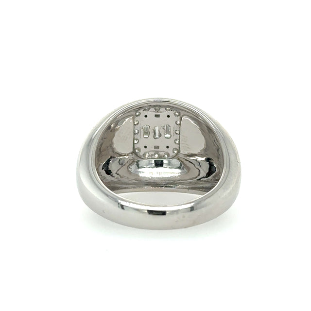 Anillo De Cúpula De Oro Blanco De 14 Quilates Con Diamantes 0.54 Ct.