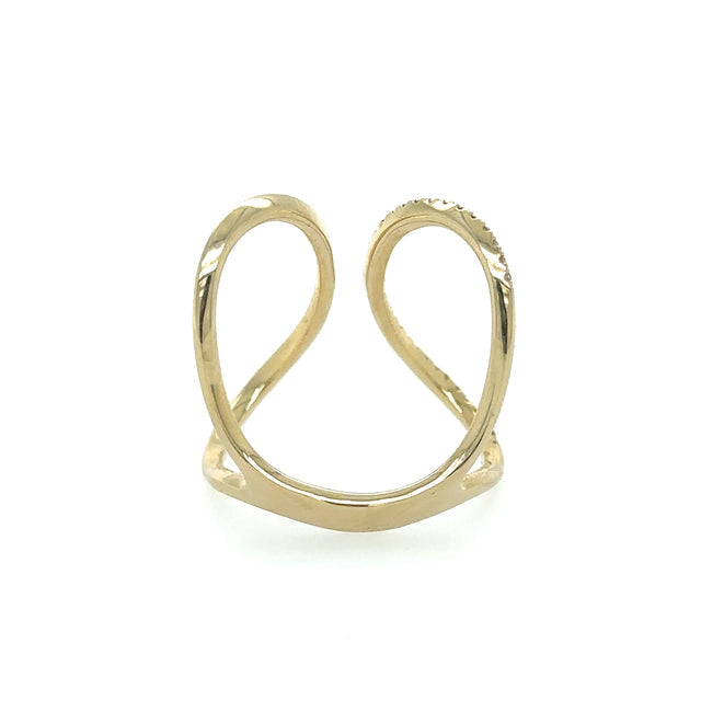 Anillo De Oro Amarillo De 14K Con Diamantes 0.2 Ct.