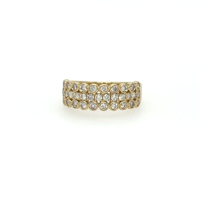 Anillo De Oro Amarillo Y Diamantes 0.61 Ct.
