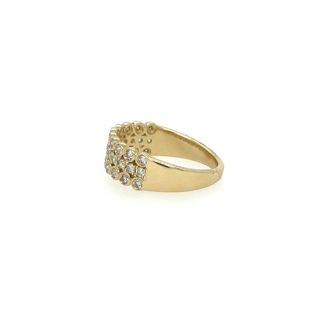 Anillo De Oro Amarillo Y Diamantes 0.61 Ct.