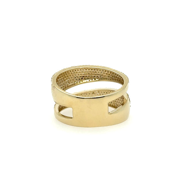 Anillo De Oro Amarillo Con Diamantes 0.61 Ct.