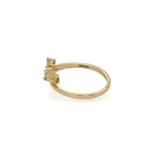Anillo De Oro Amarillo Con Diamantes Amarillos 0.37 Ct.