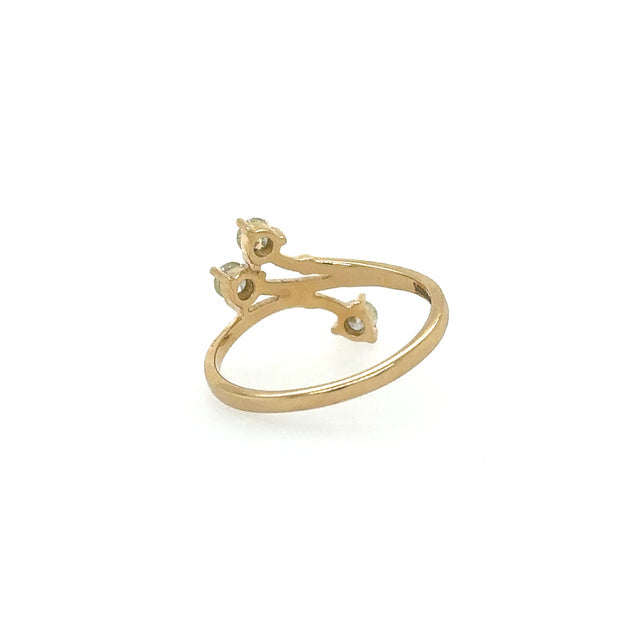 Anillo De Oro Amarillo Con Diamantes Amarillos 0.37 Ct.