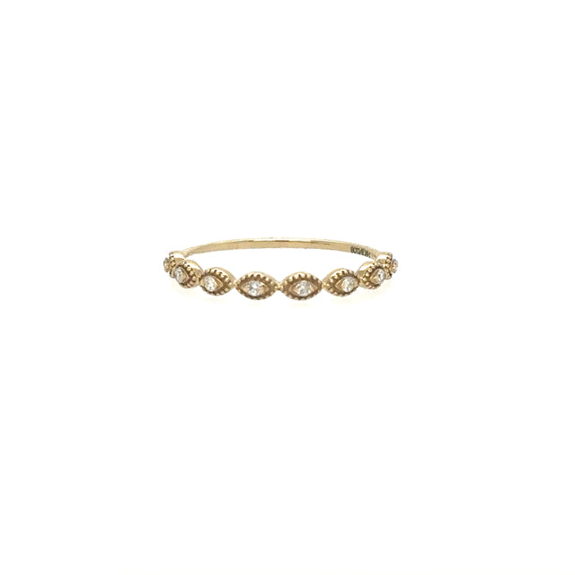 Anillo De Oro Amarillo De 14 Quilates Con Diamantes 0.08 Ct.