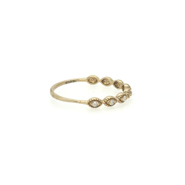 Anillo De Oro Amarillo De 14 Quilates Con Diamantes 0.08 Ct.