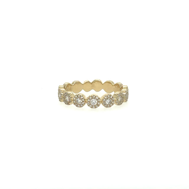 Media Banda Redonda De Diamantes De Oro Amarillo De 14 Kt 0.41 Ct.
