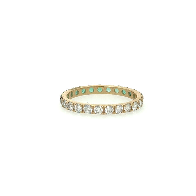 Anillo De Esmeralda En Oro Amarillo De 14K Con Diamantes 1.22 TCW.